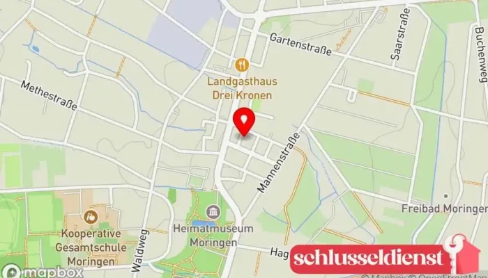 Karte von WK Metallbau Bauunternehmen, Zaunbauer in Moringen