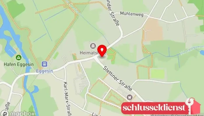Karte von Wohnungsbaugesellschaft Eggesin mbH Bauprojektentwickler in Eggesin