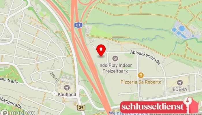 Karte von Zeller Metallbau Metallverarbeitungsunternehmen, Schlossgeschäft, Metallhandlung, Metallwerkstatt in Weinsberg