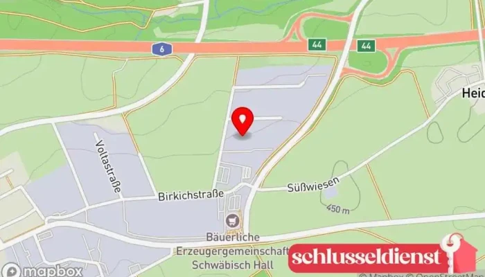 Karte von Zucker Edelstahlschmiede GmbH Metallbauunternehmen, Maschinenbau, Hersteller, Maschinenbauunternehmen, Dreherei, Schweißbetrieb in Wolpertshausen