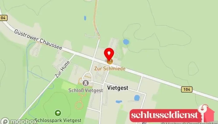 Karte von Zur Schmiede Restaurant, Gasthof-Unterkunft in Lalendorf